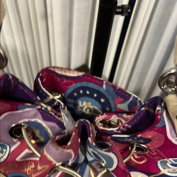 Coach Pink and Purple Shoulder Bag with Vibrant Design